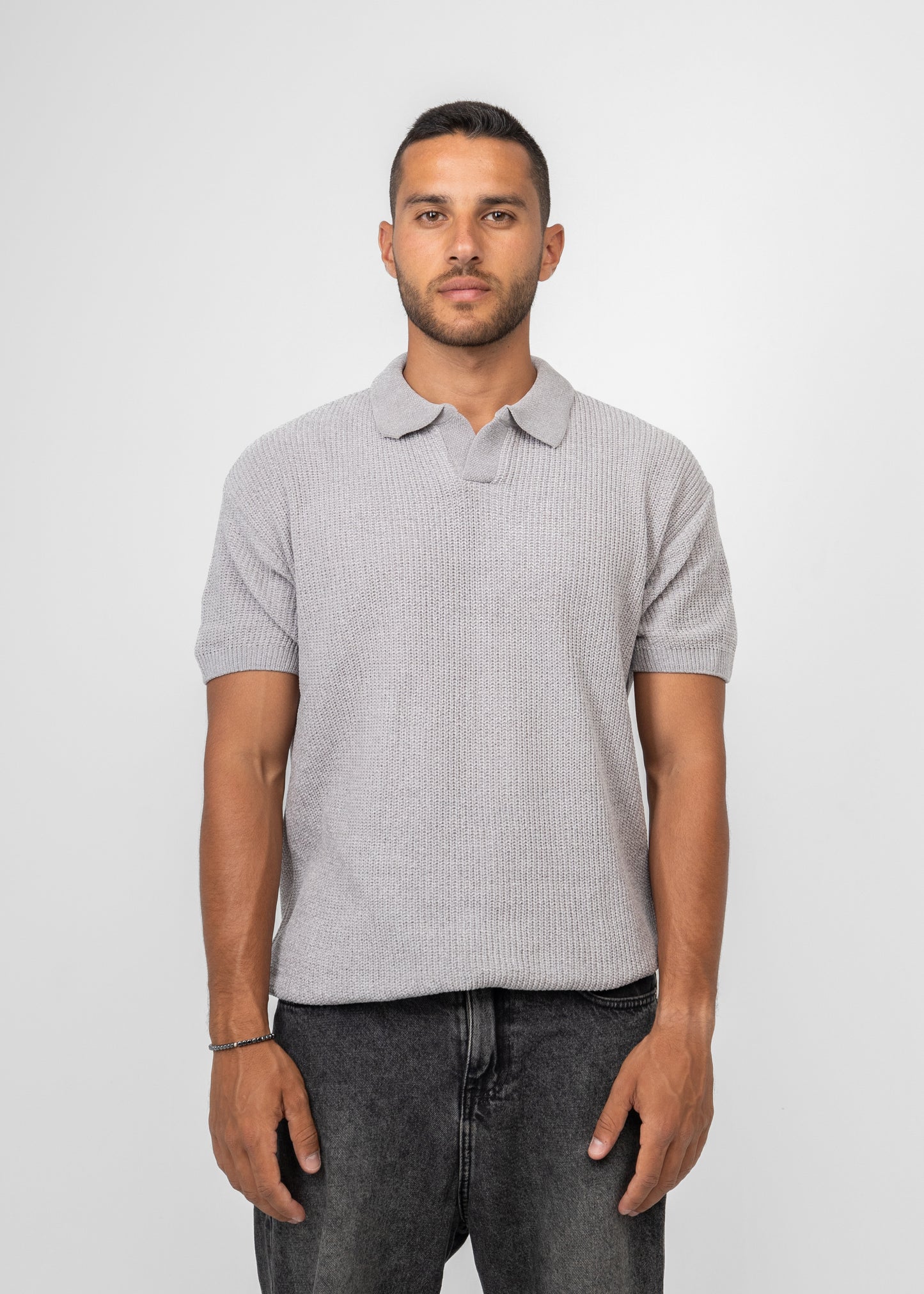 Knitted Polo Grey