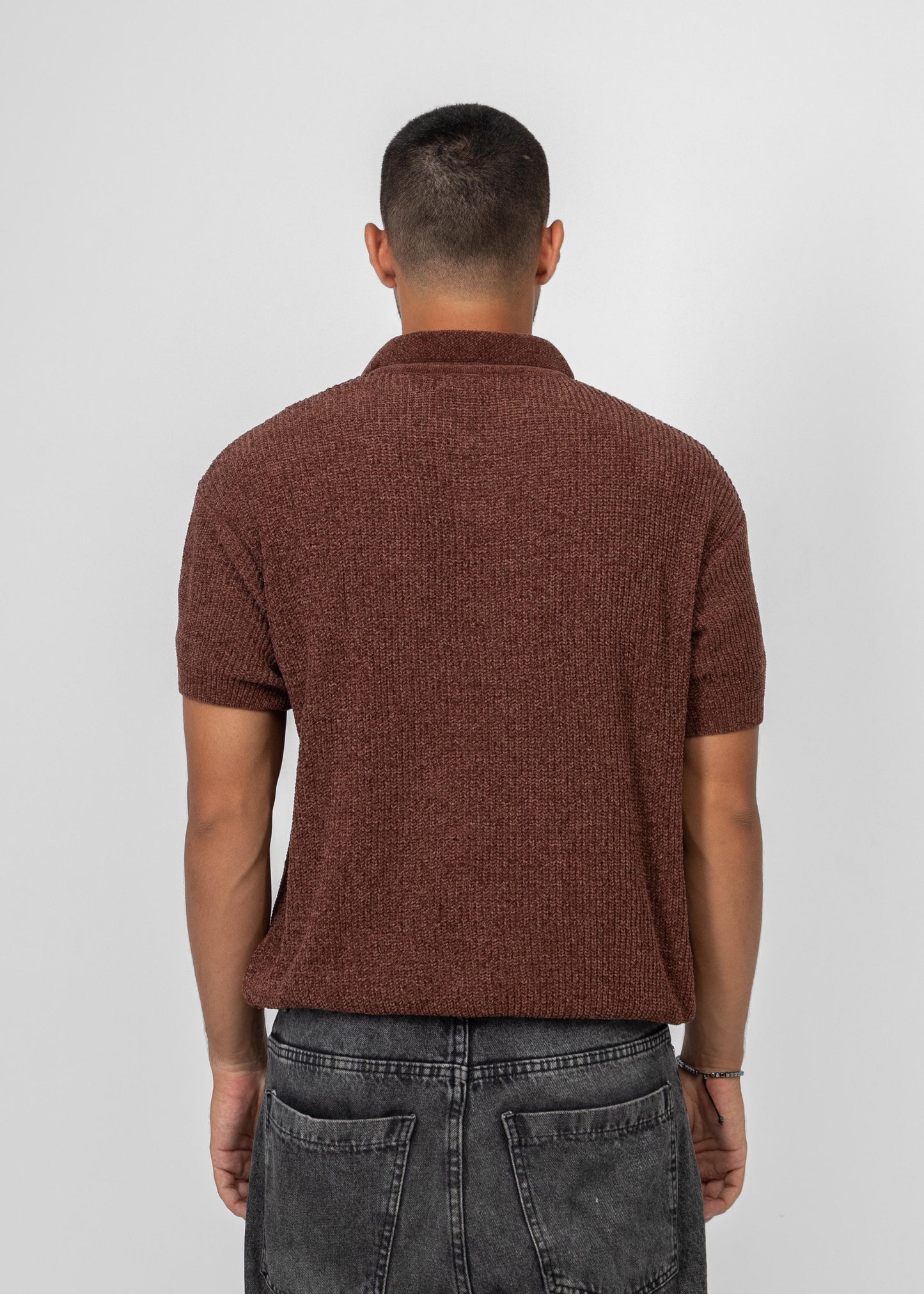 Knitted Polo Burgundy