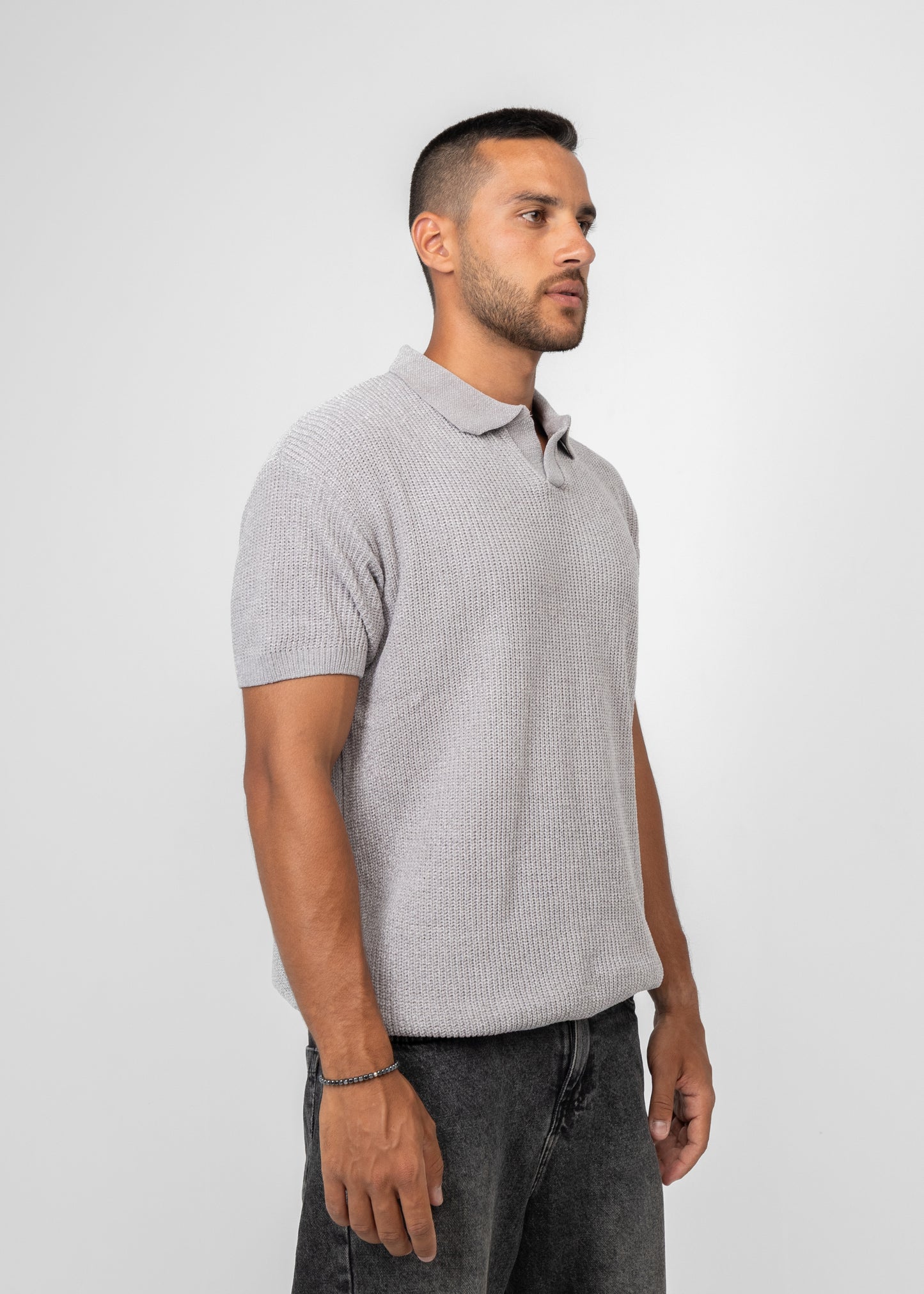 Knitted Polo Grey