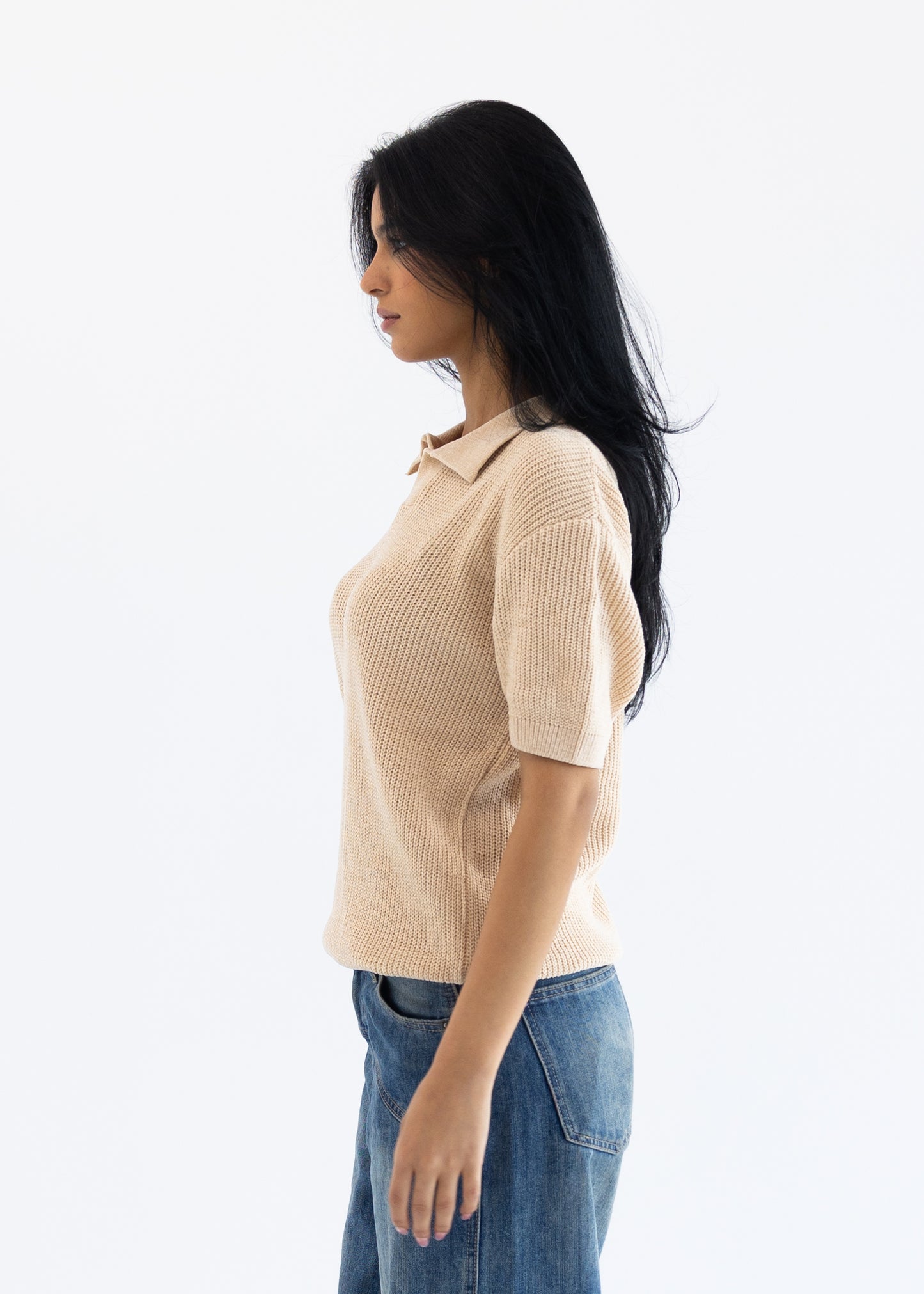 Knitted Polo Beige