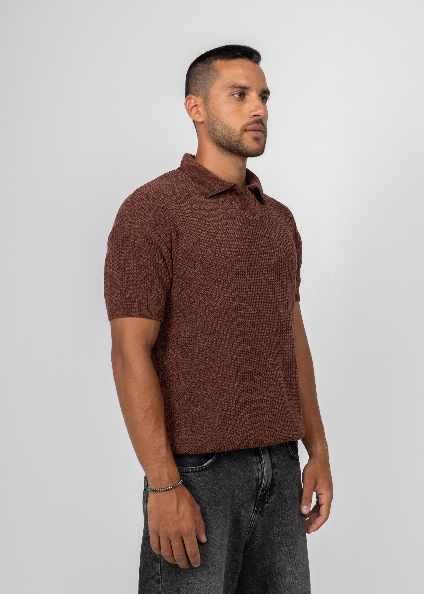 Knitted Polo Burgundy