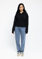 Resort Long Sleeve Polo in Black