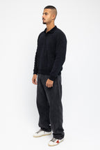 Resort Long Sleeve Polo in Black