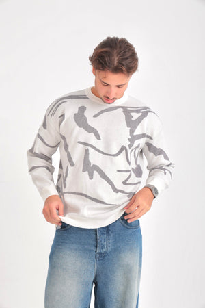 FREE FORM WHITE KNITTED CREWNECK