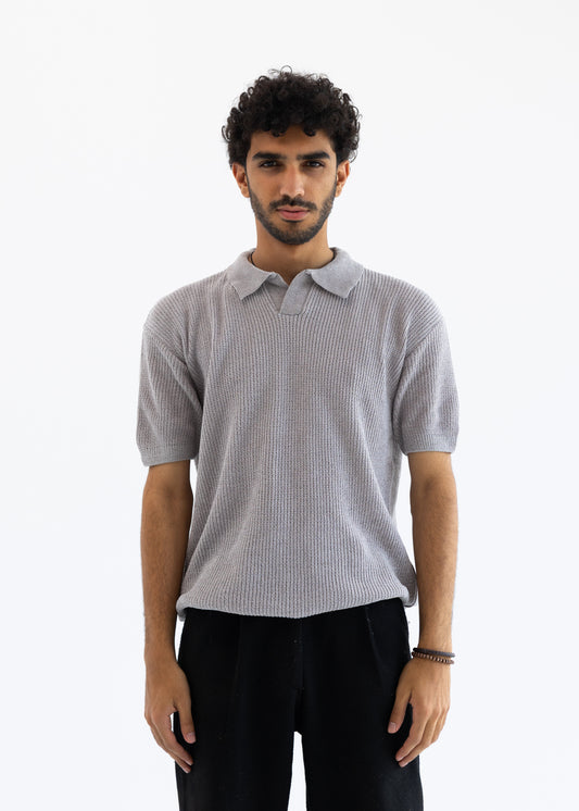 Knitted Polo Grey
