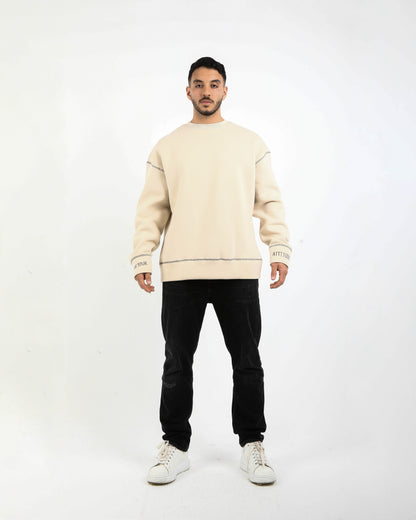 BEIGE BASIC CREWNECK