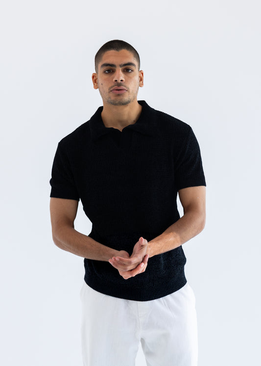 Knitted Polo Black