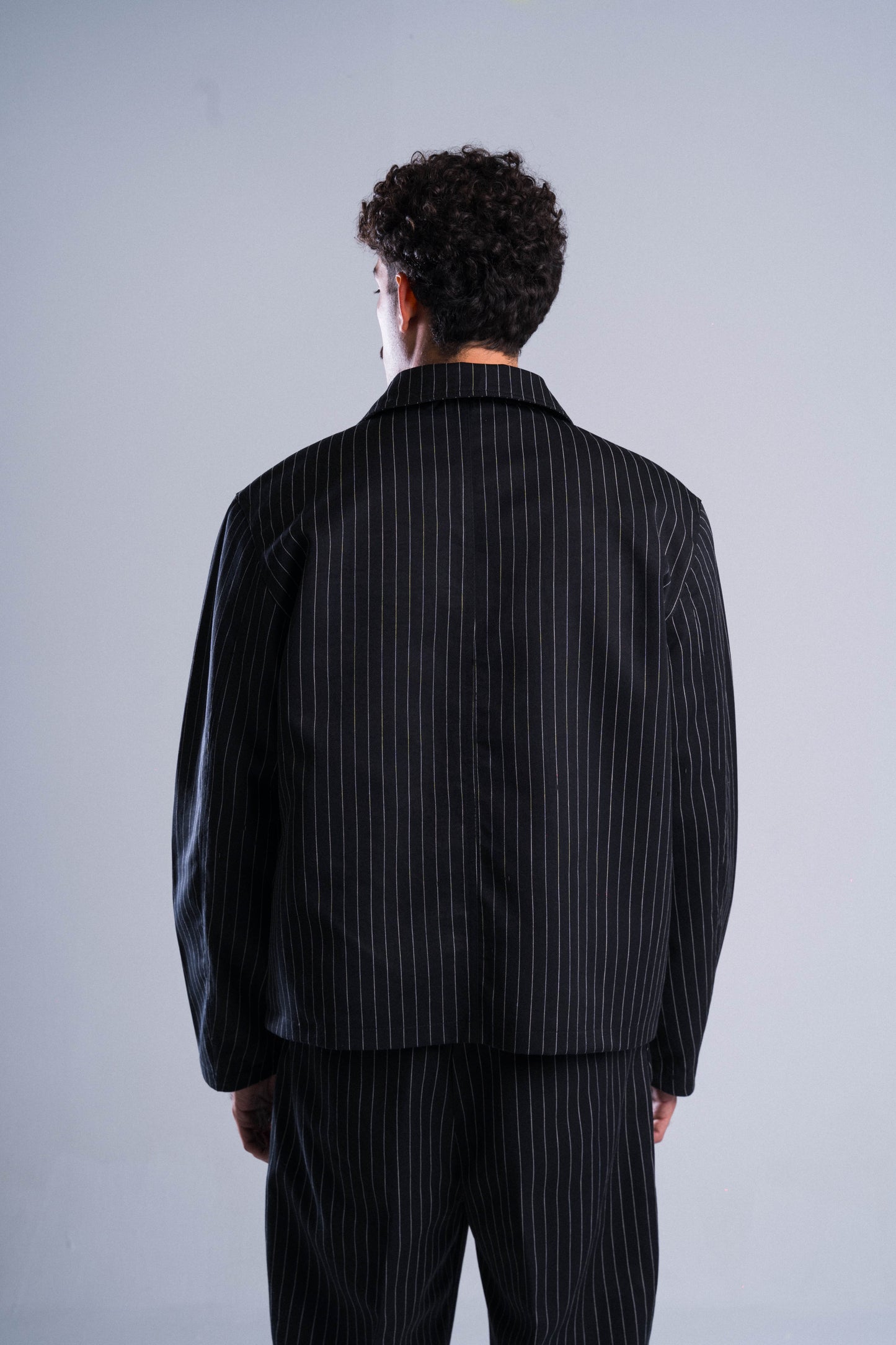 Black Striped Tailored Jacket