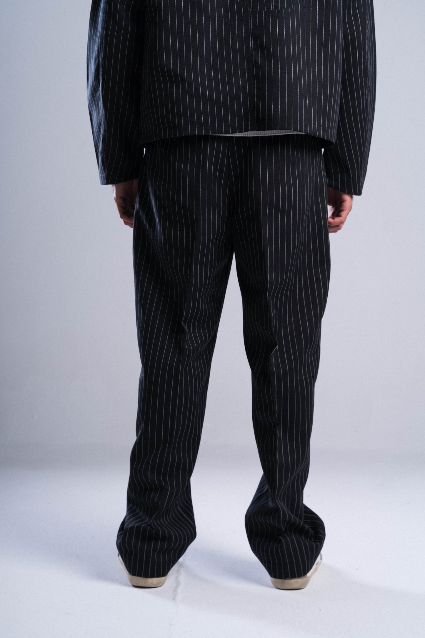 Black Striped Tailored Pants