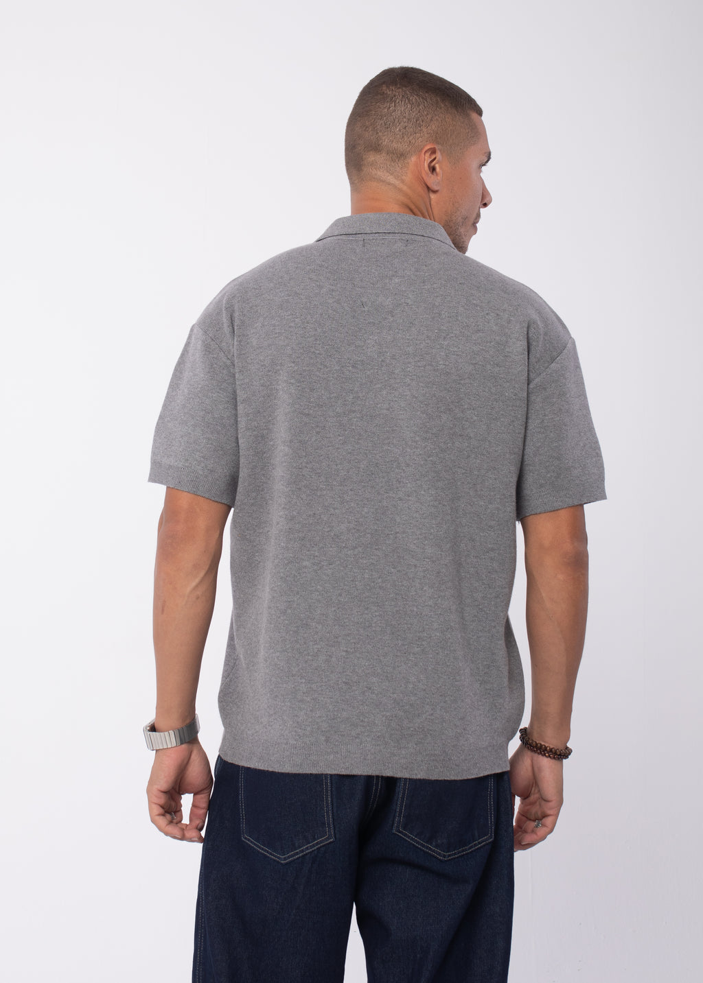 The 3 Button Polo In Grey