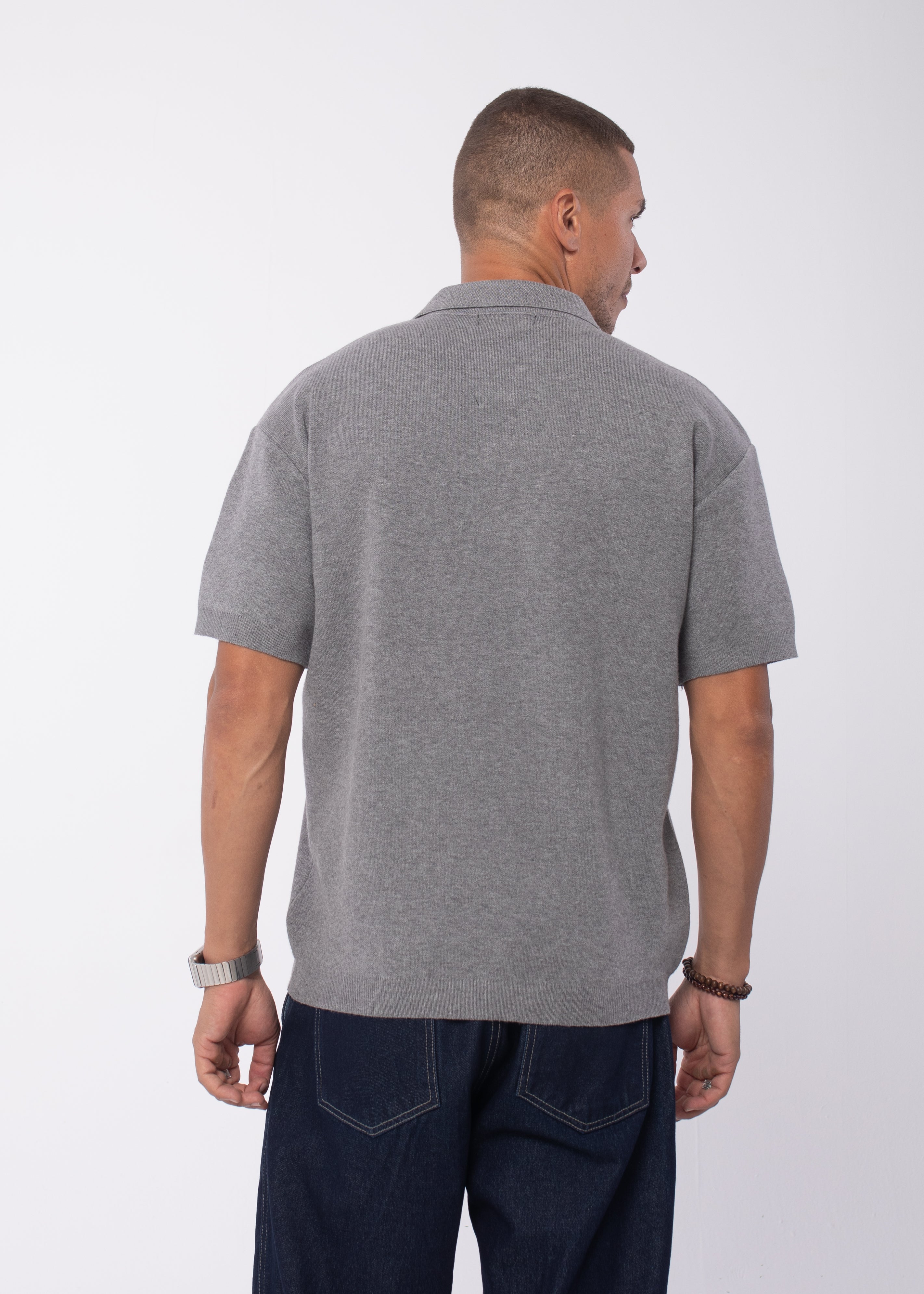 The 3 Button Polo In Grey