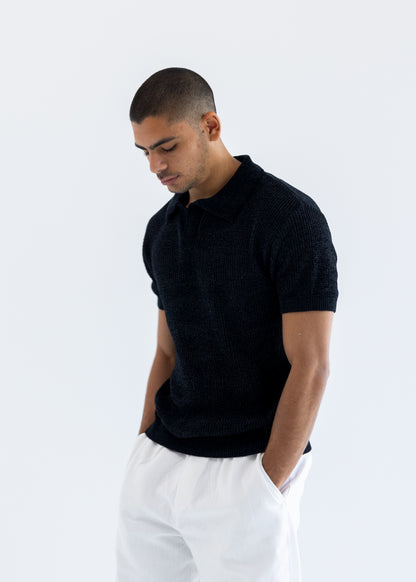 Knitted Polo Black