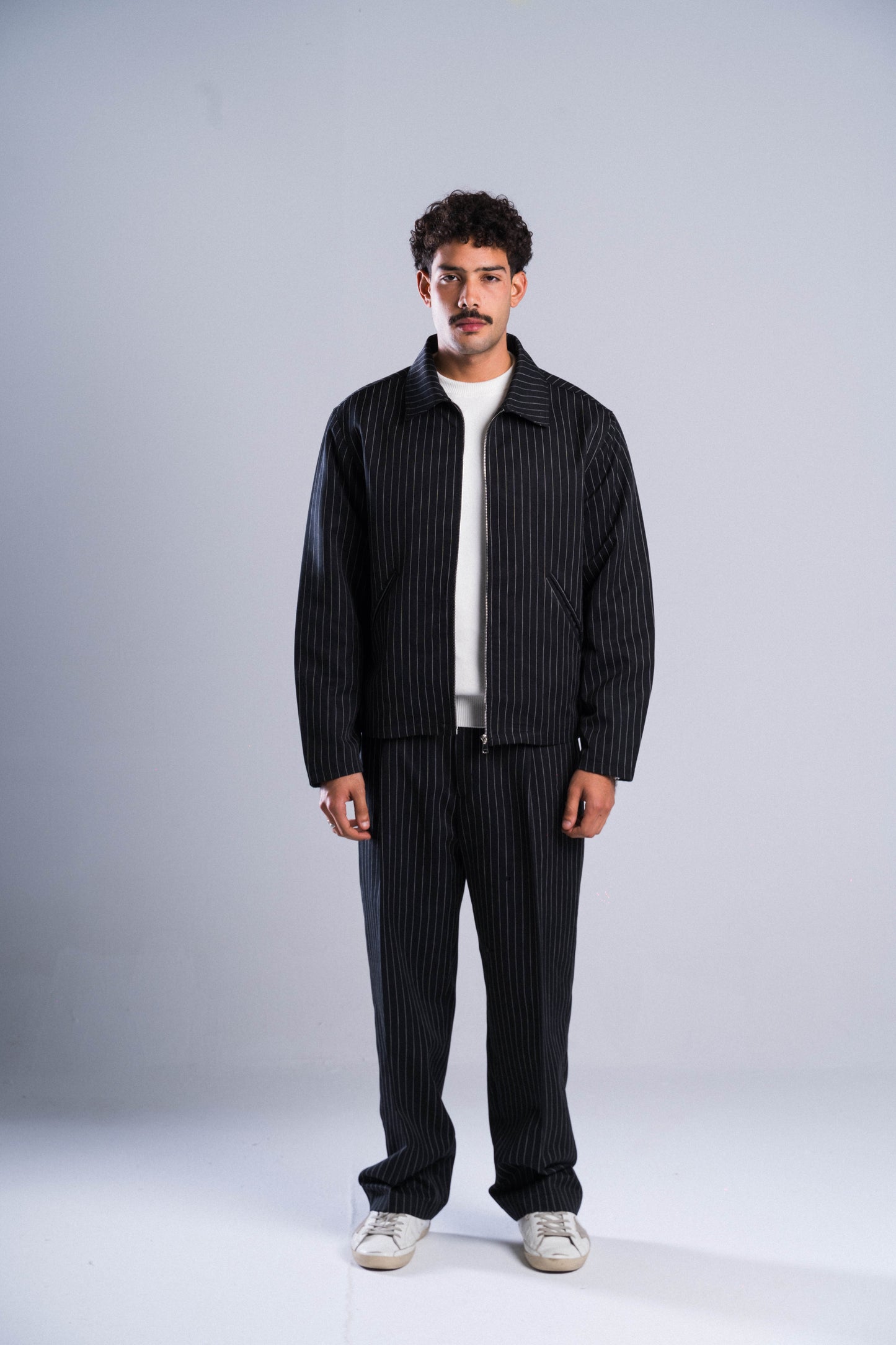 Black Striped Tailored Pants