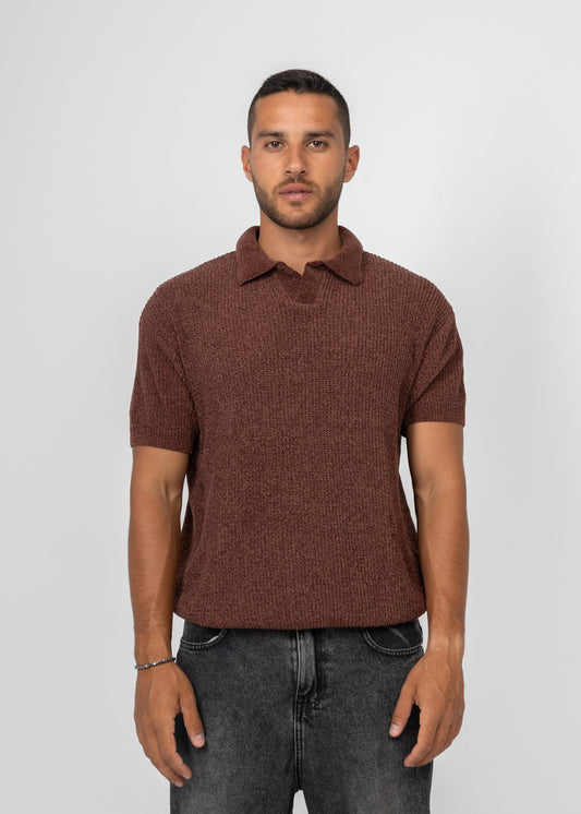 Knitted Polo Burgundy