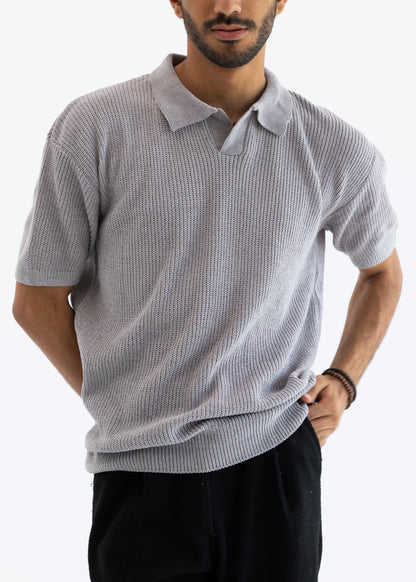Knitted Polo Grey