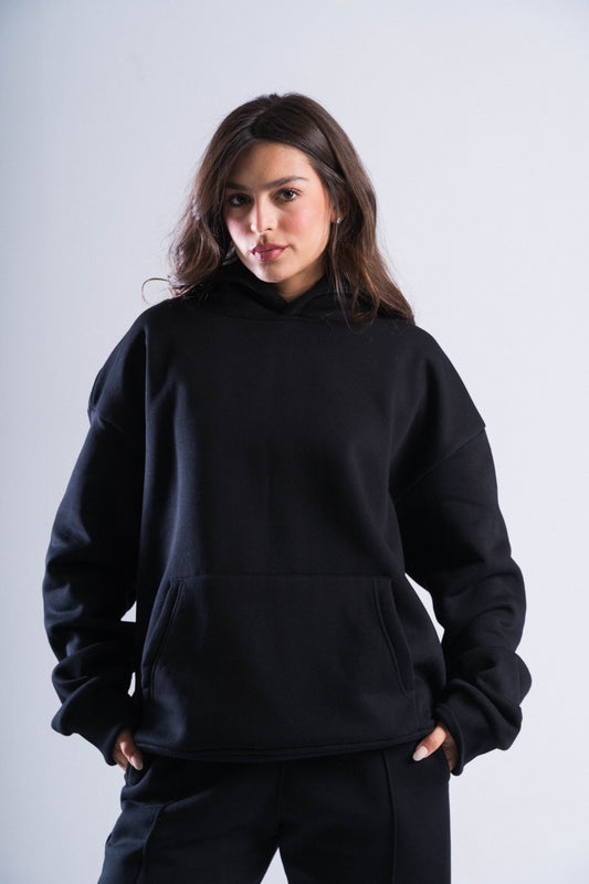 Black No Logo Hoodie