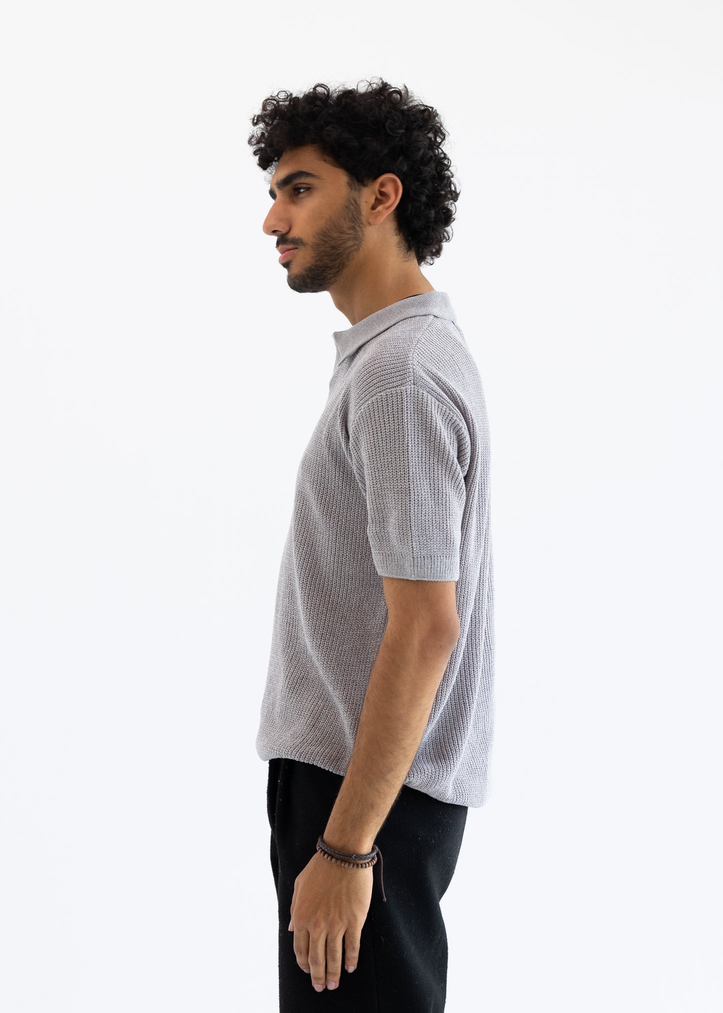 Knitted Polo Grey