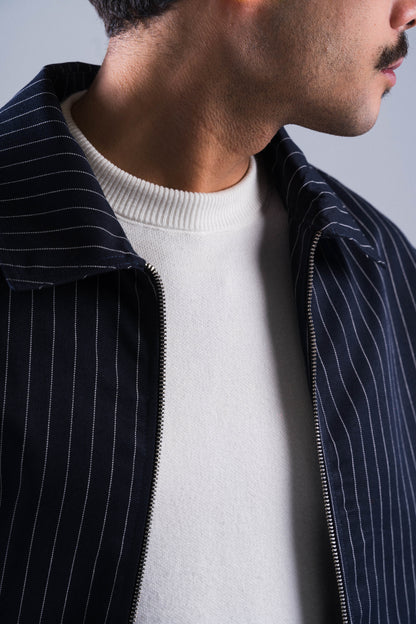 Navy Striped Tailored Jacket