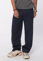 Striped Tailored Pants in Navy