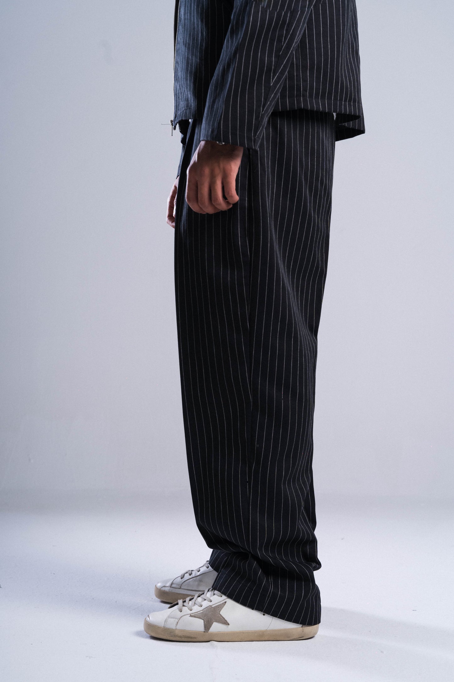 Black Striped Tailored Pants