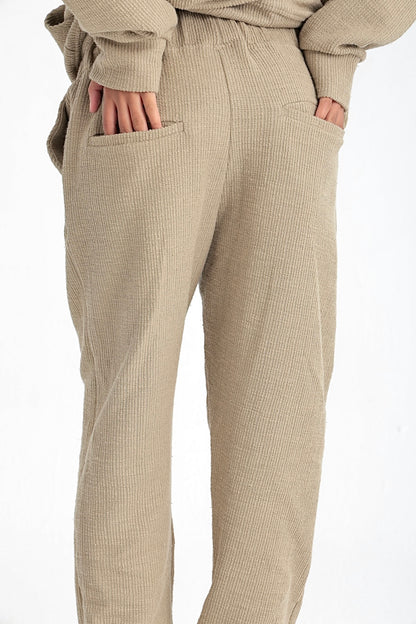 RIBBED BEIGE PANTS