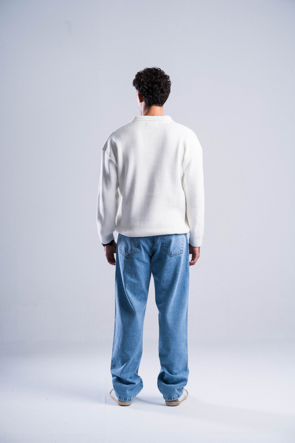 Resort Long Sleeve Polo in White