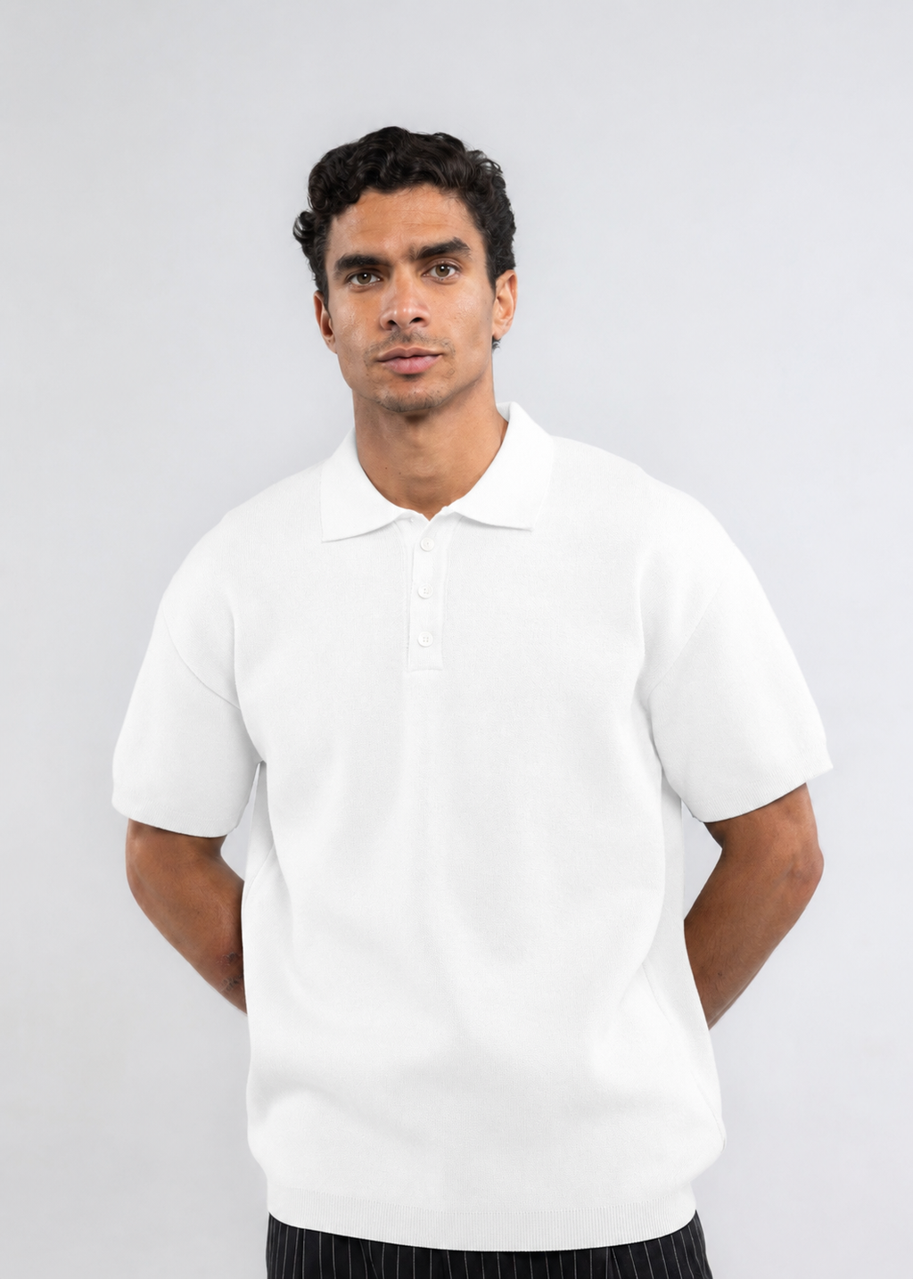 The 3 Button Polo In White