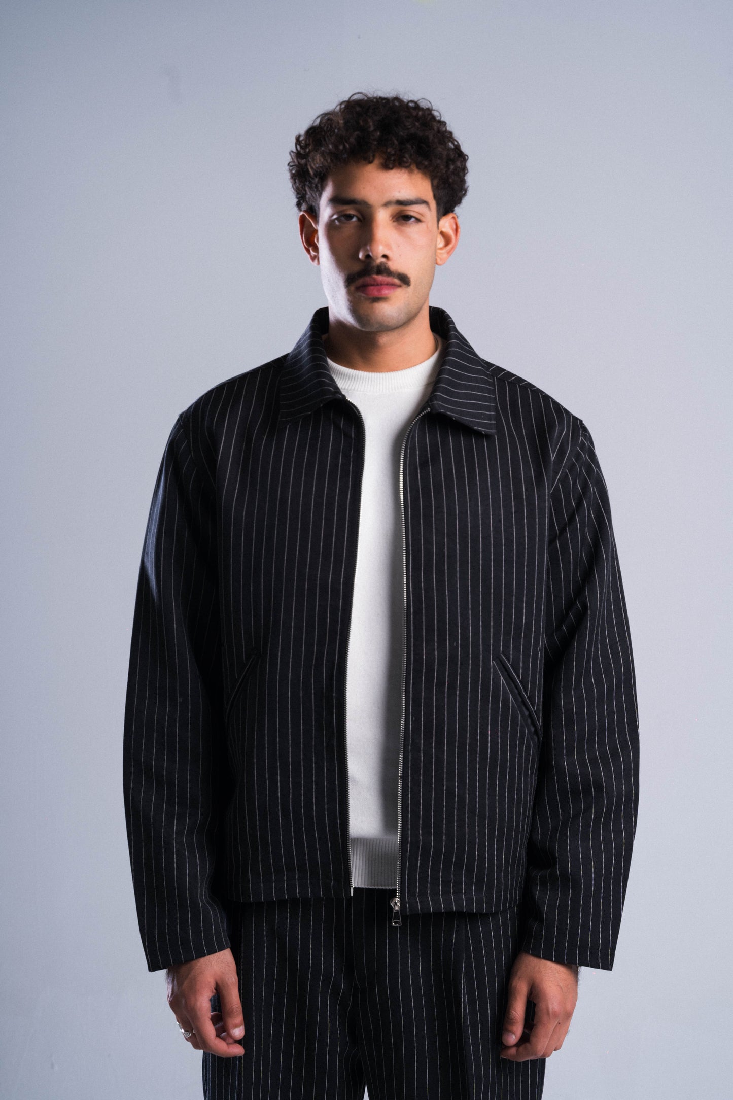 Black Striped Tailored Jacket