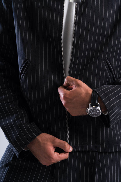 Black Striped Tailored Jacket