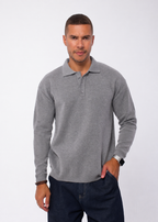 Three Button Long Sleeve Polo