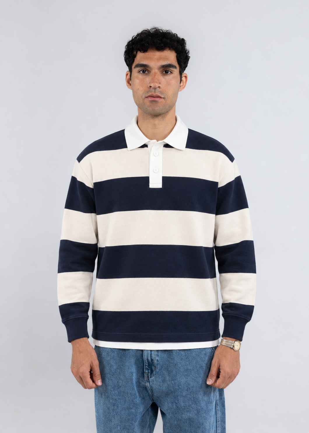 Striped Winter Knitted Polo