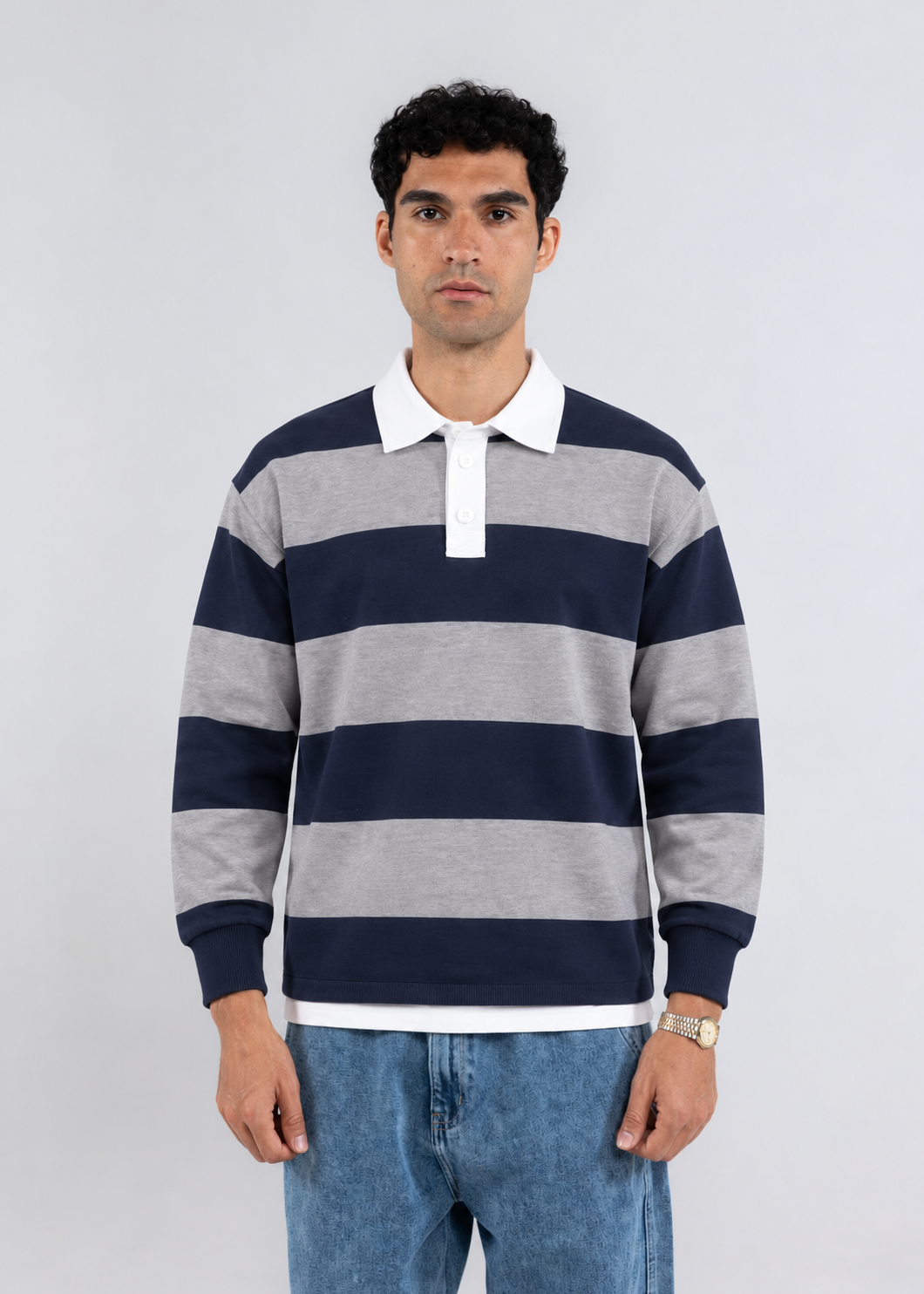 Striped Winter Knitted Polo