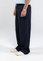 Striped Tailored Pants in Navy