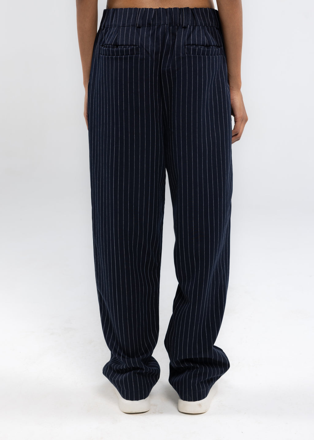 Striped Tailored Pants in Navy