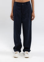 Striped Tailored Pants in Navy