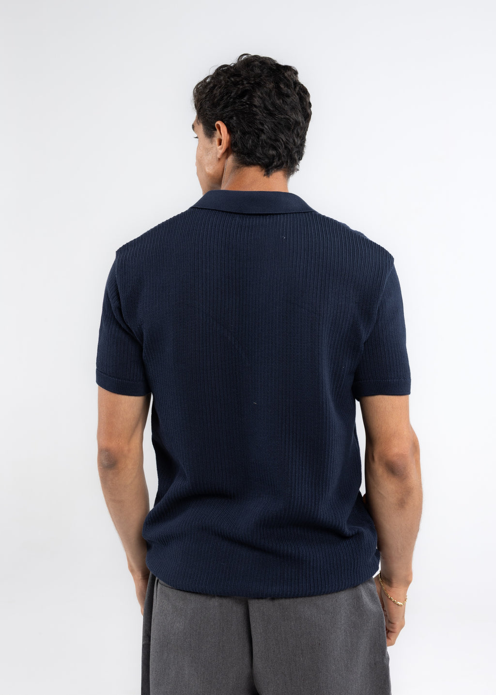 The Texture Polo in Navy