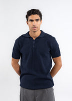 The Texture Polo in Navy