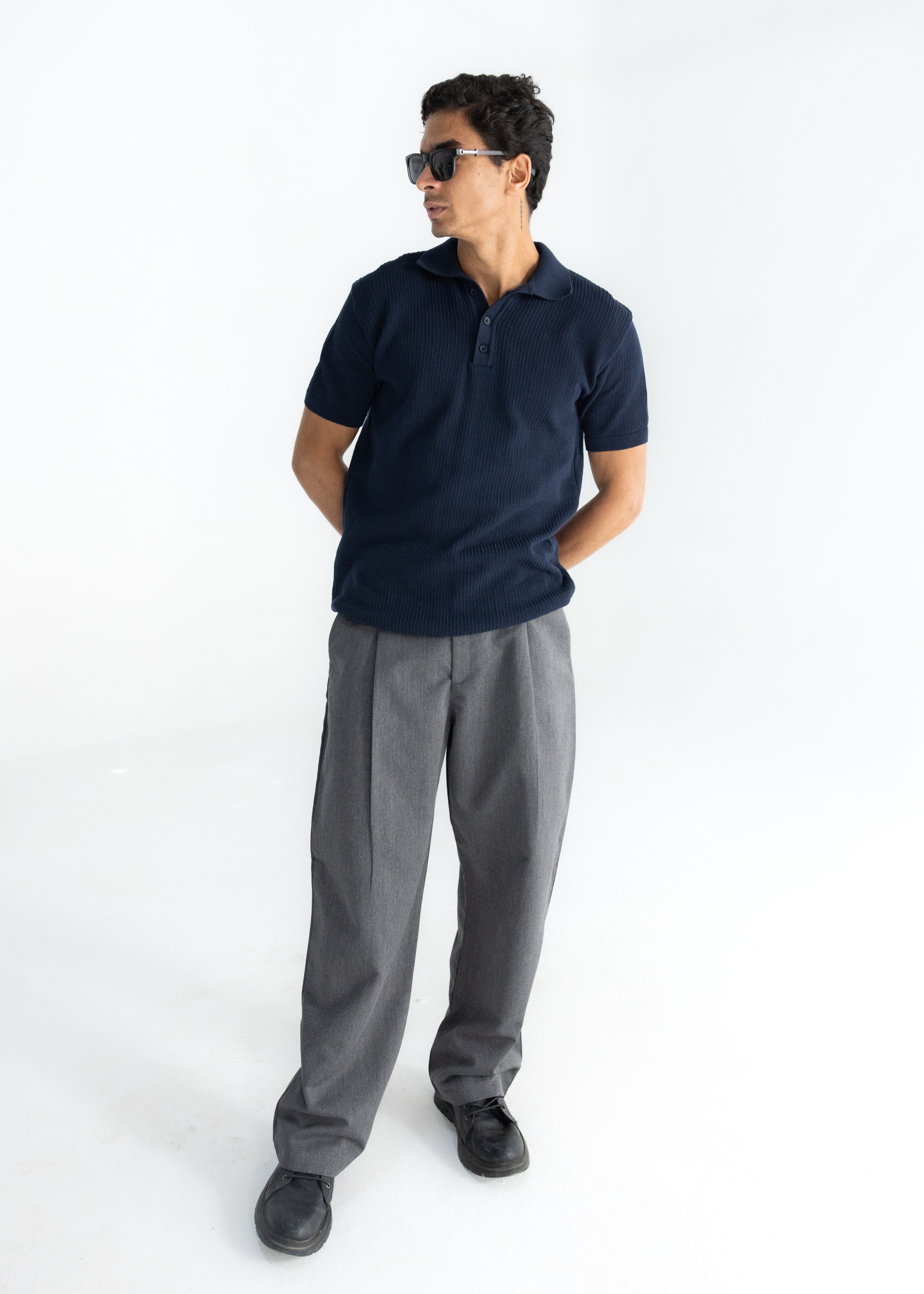 The Texture Polo in Navy