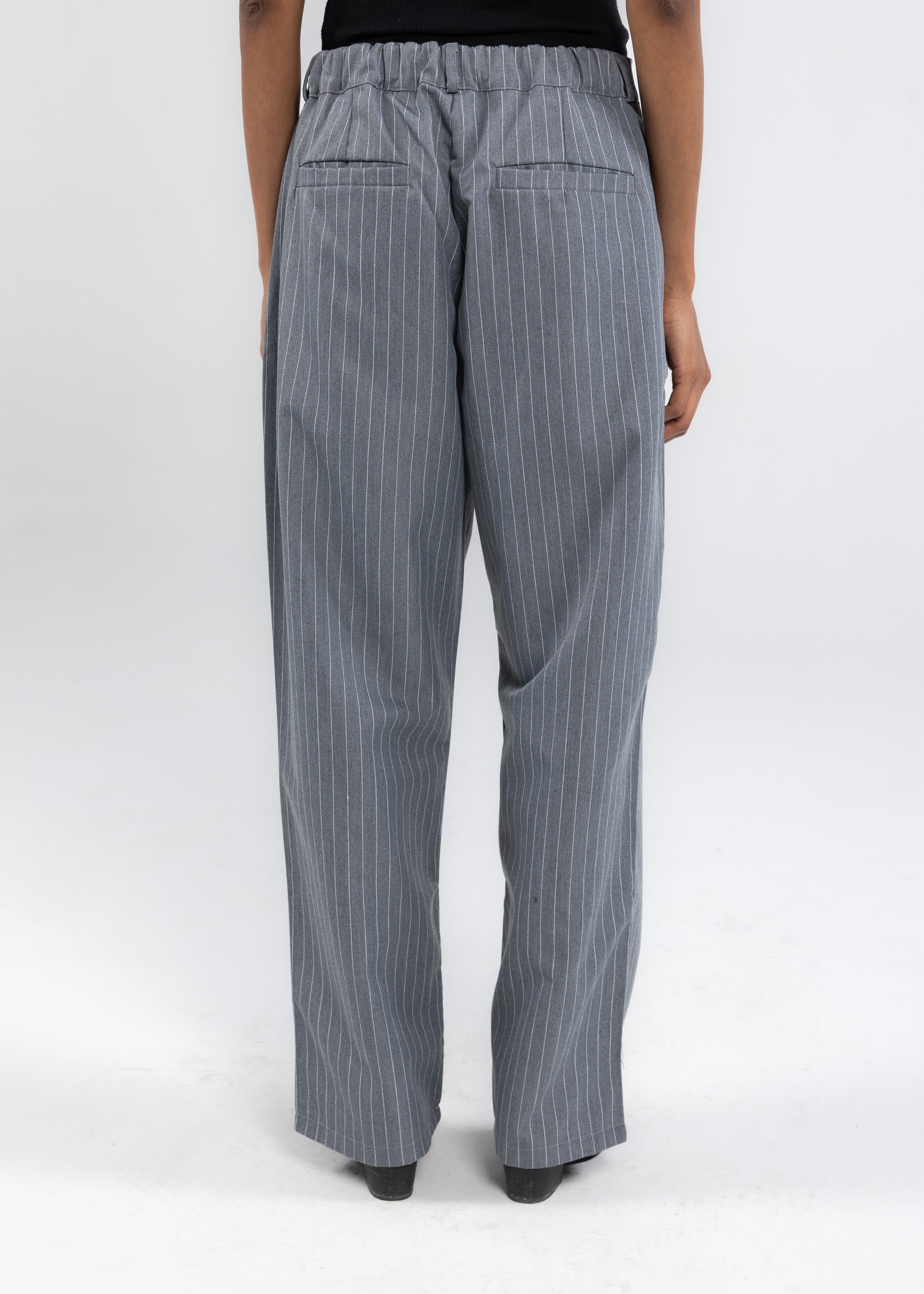 Striped Tailored Pants in Grey