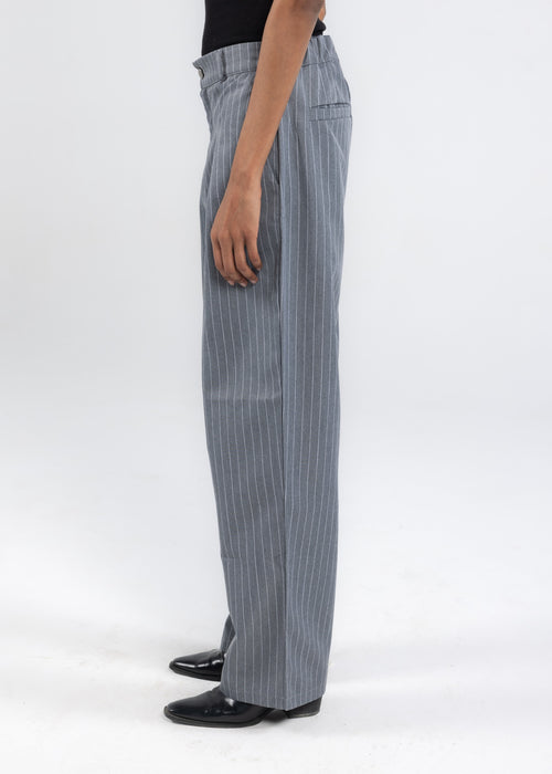 Striped Tailored Pants in Grey
