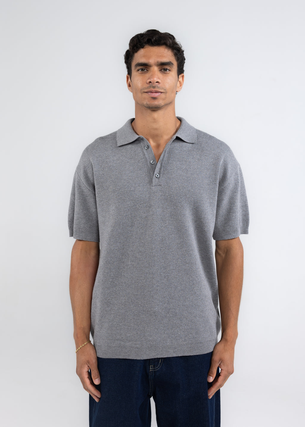 The 3 Button Polo In Grey