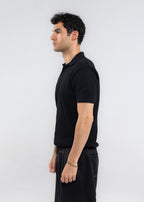 The Texture Polo in Black